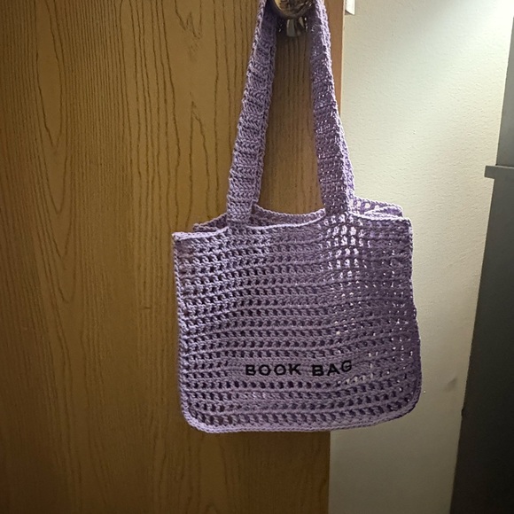 Chic Lavender Summer Crochet Tote Book Bag - Picture 5 of 6